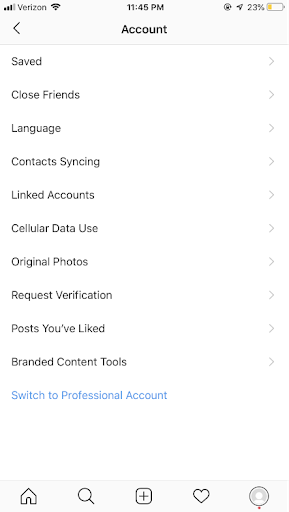 Step 2 - Instagram account setting