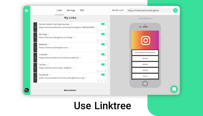 Use Linktree for create post linking