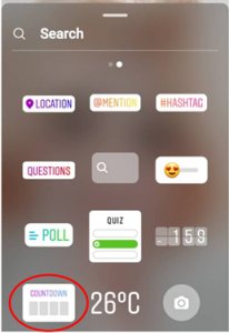 The "Countdown" Instagram Stickers