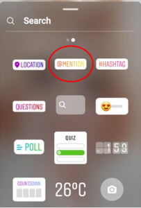 The "Mention" Instagram Stickers