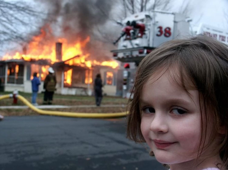 disaster girl, Instagram meme
