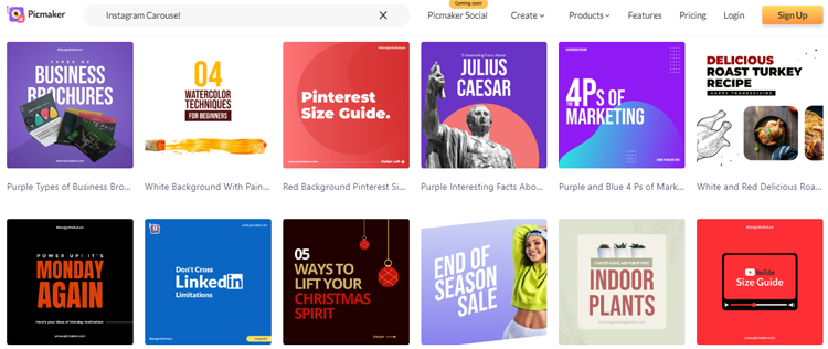 Picmaker carousels