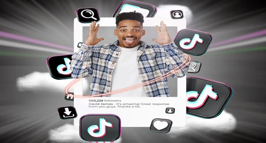 A man coming out of a TikTok video frame