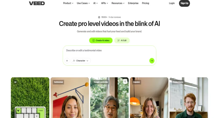 Veed.io homepage