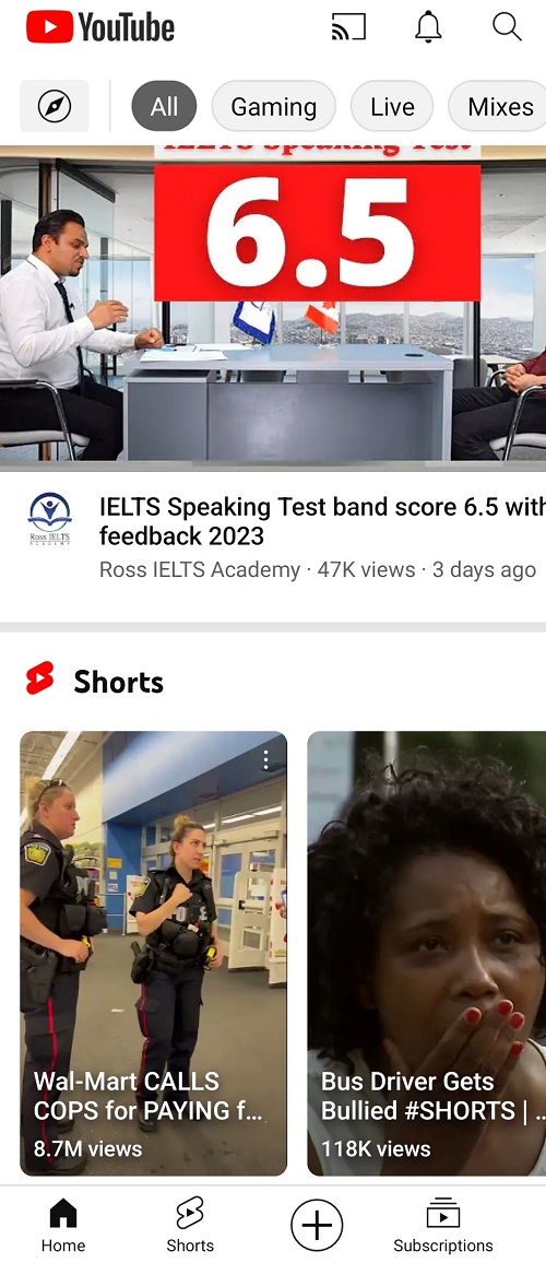 YouTube video sharing