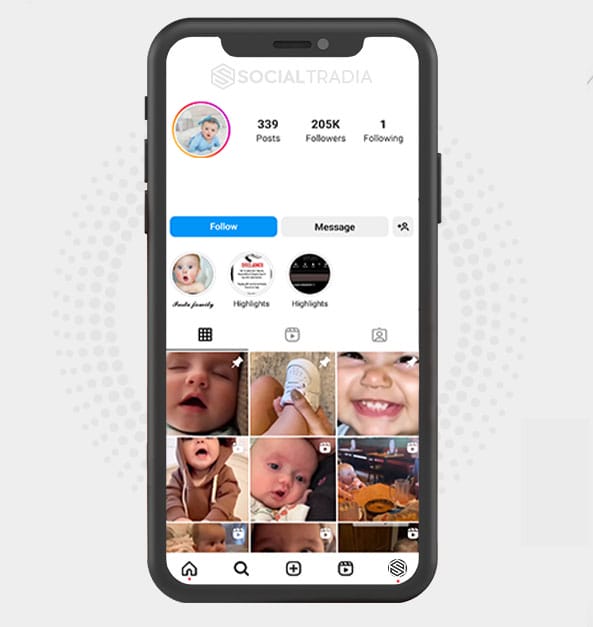 buy Instagram account BabyCutie (742 k Followers)