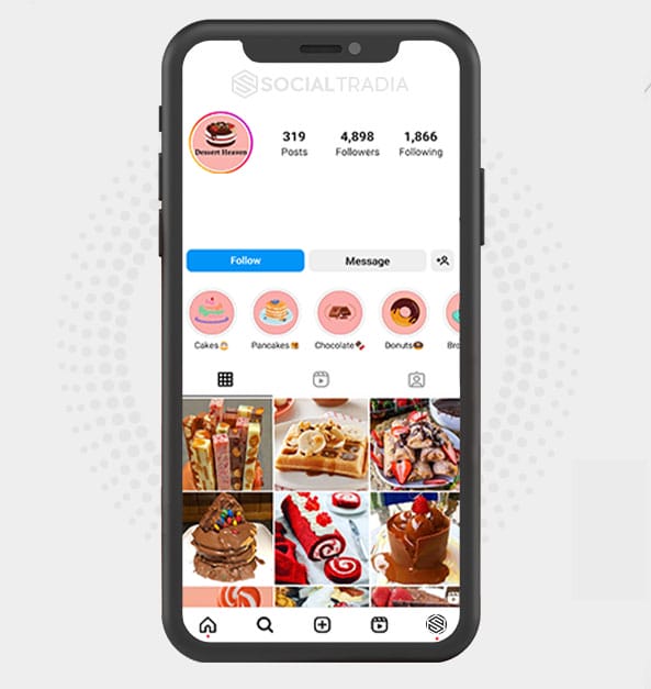 buy Instagram account Dessert Fans (4.8 k Followers)