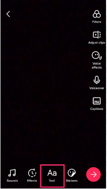 text icon on TikTok