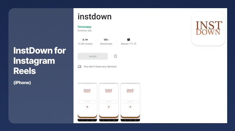 Instadown screenshot