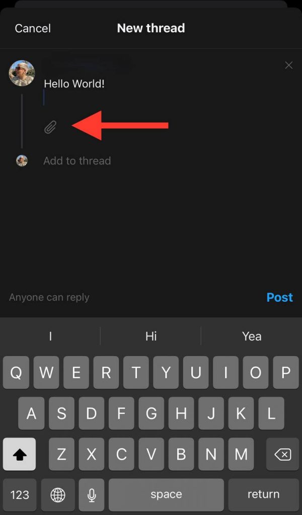 Instagram Threads Sending Post With File 