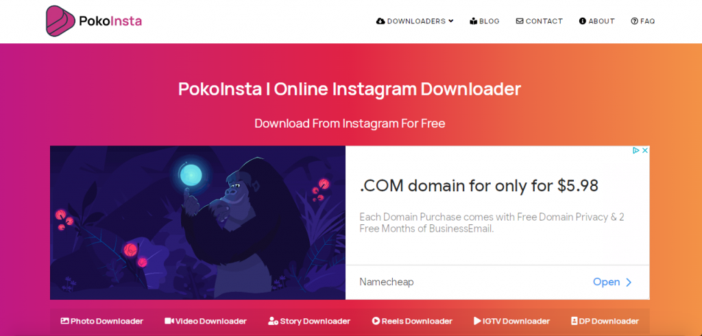PokoInsta a tool to download IG posts