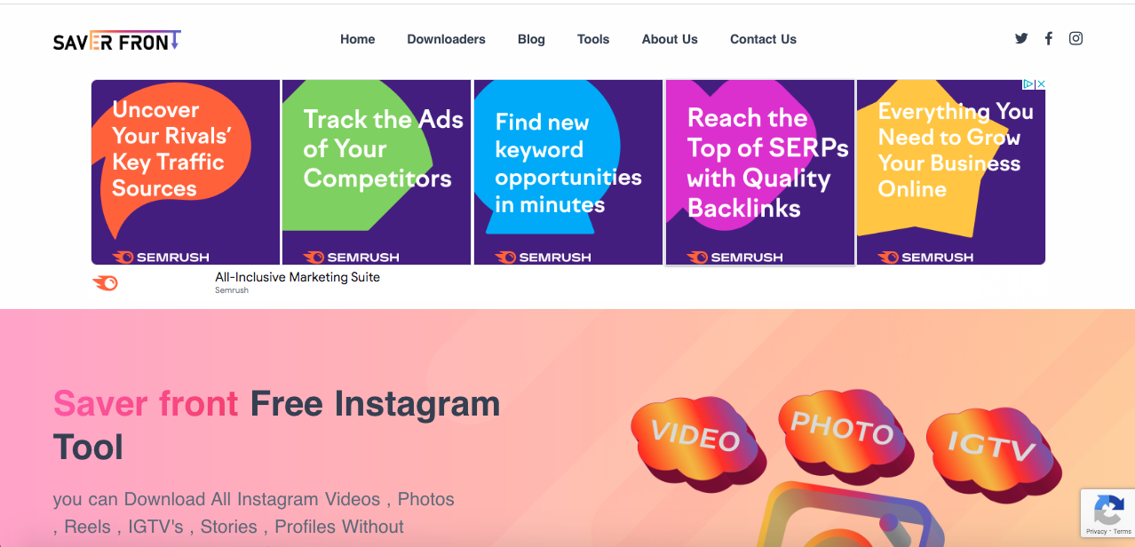 Saver Front a tool to download IG posts