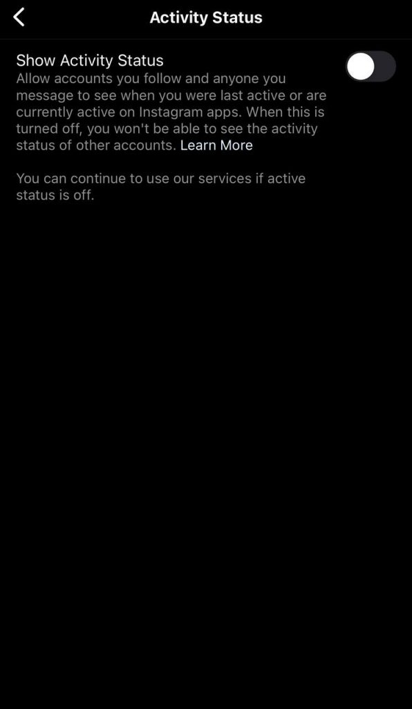 Turn off activity status