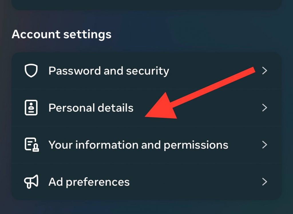 choose personal details