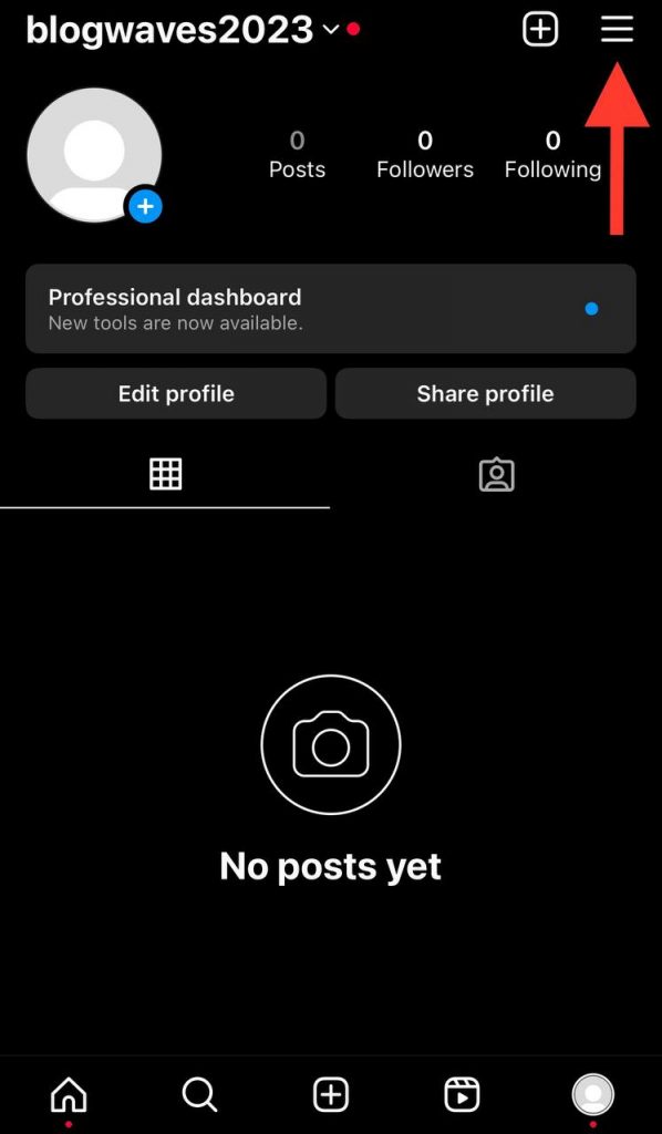 click on 3 horizontal lines