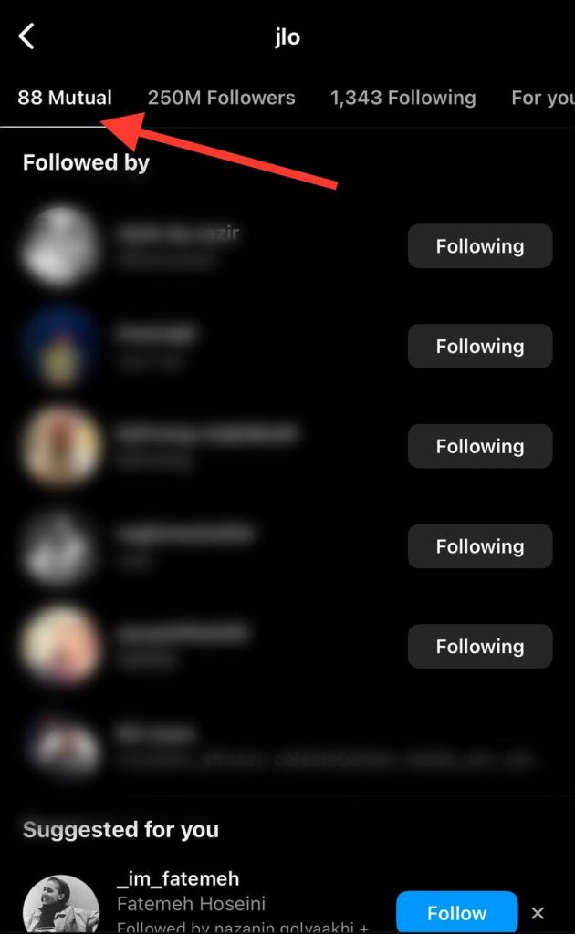 search by mutual friends
