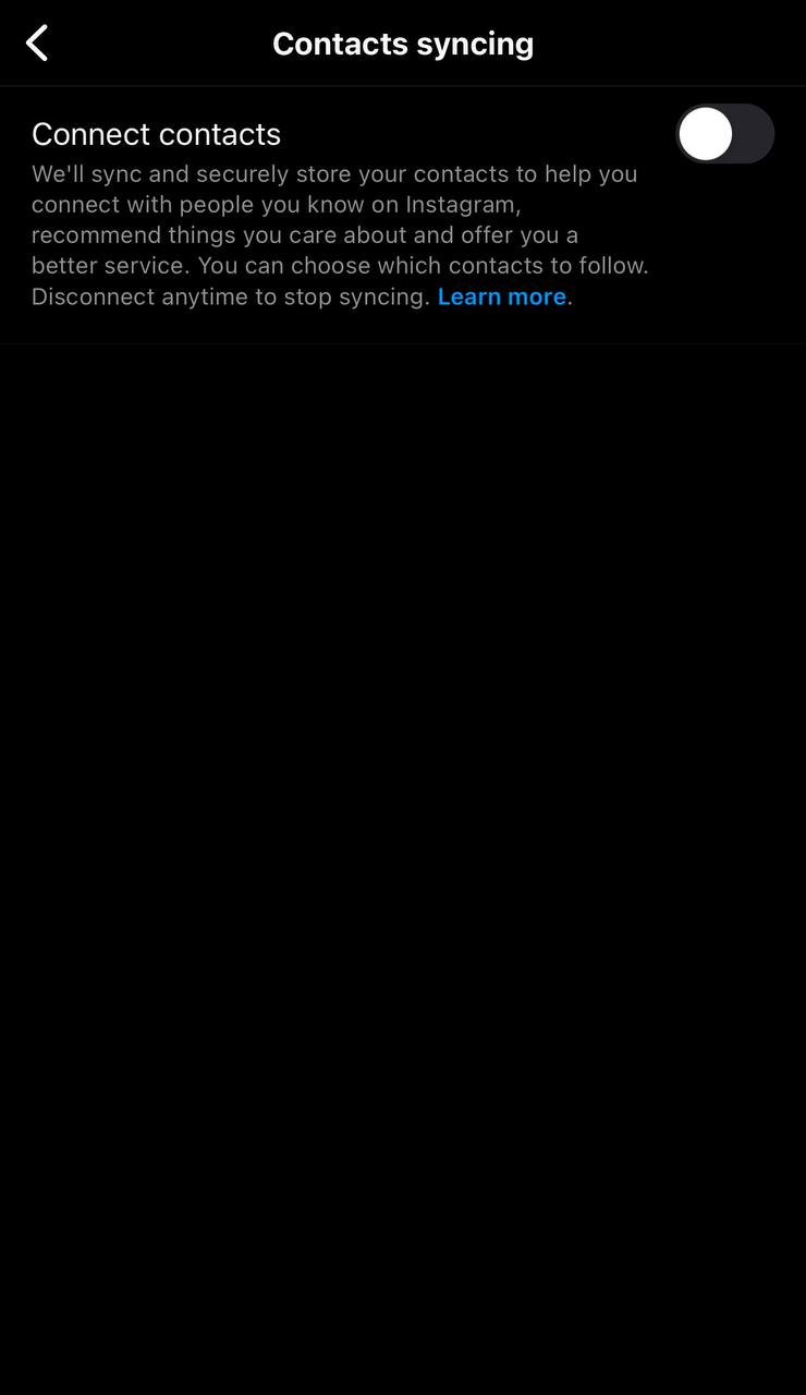 turn off connect contacts