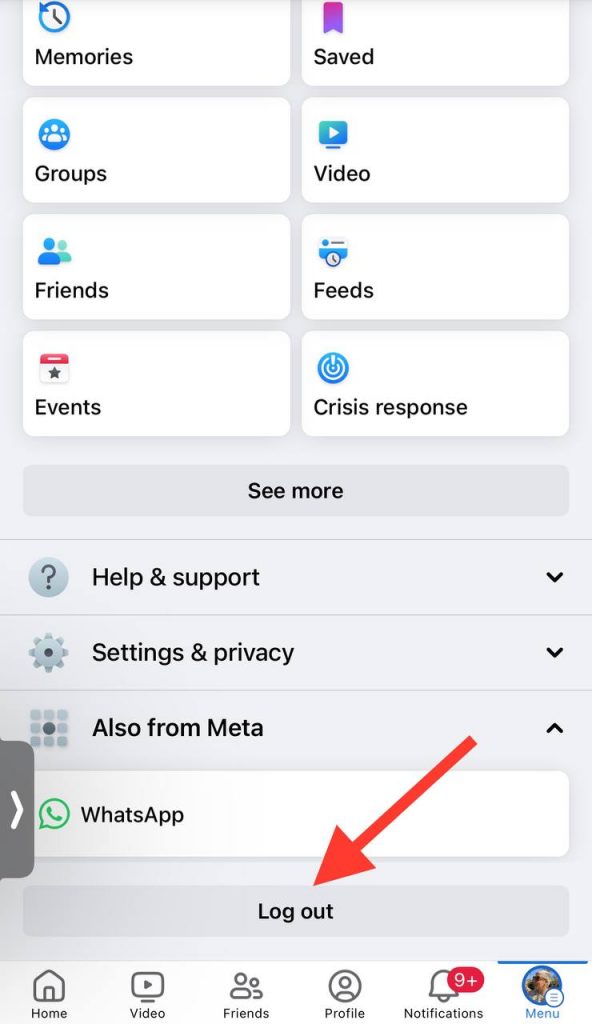 Tap FB logout