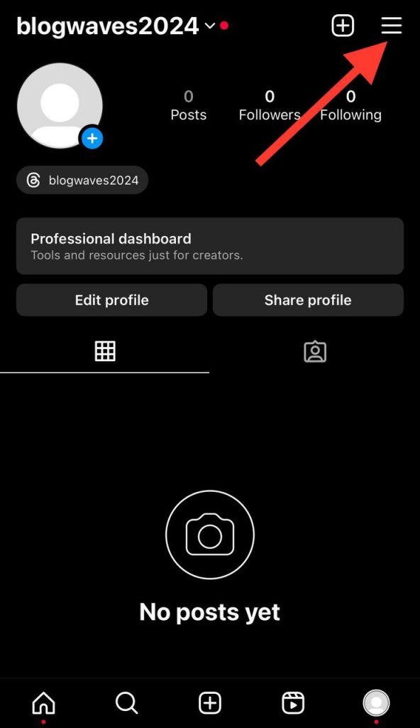 Tap on hamburger menu