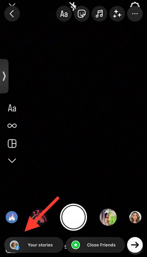 click on sharing options