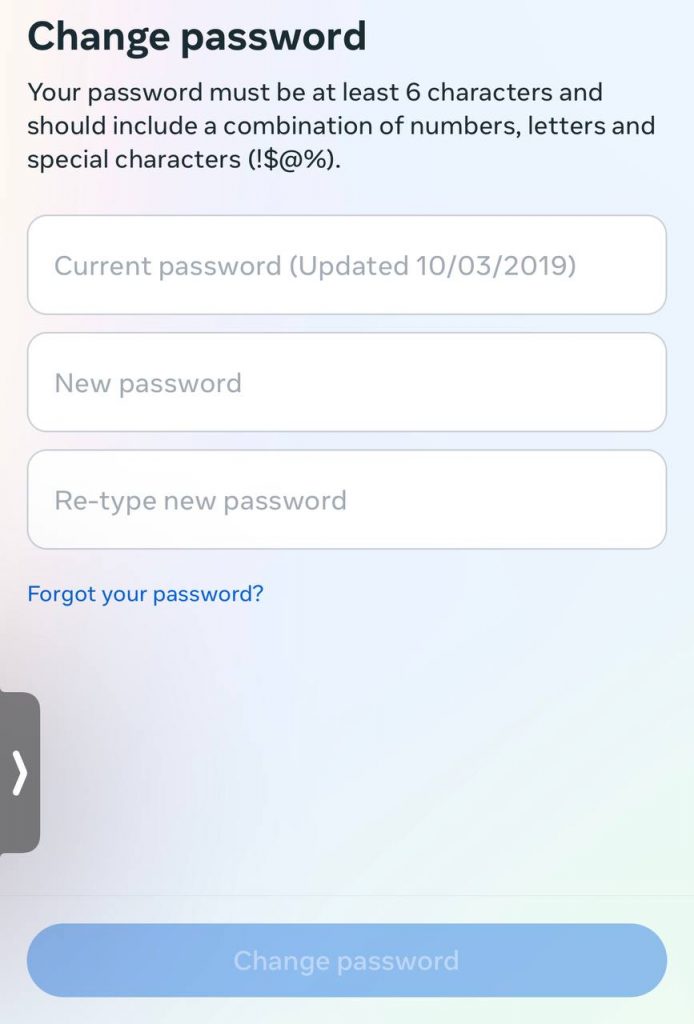 enter new password