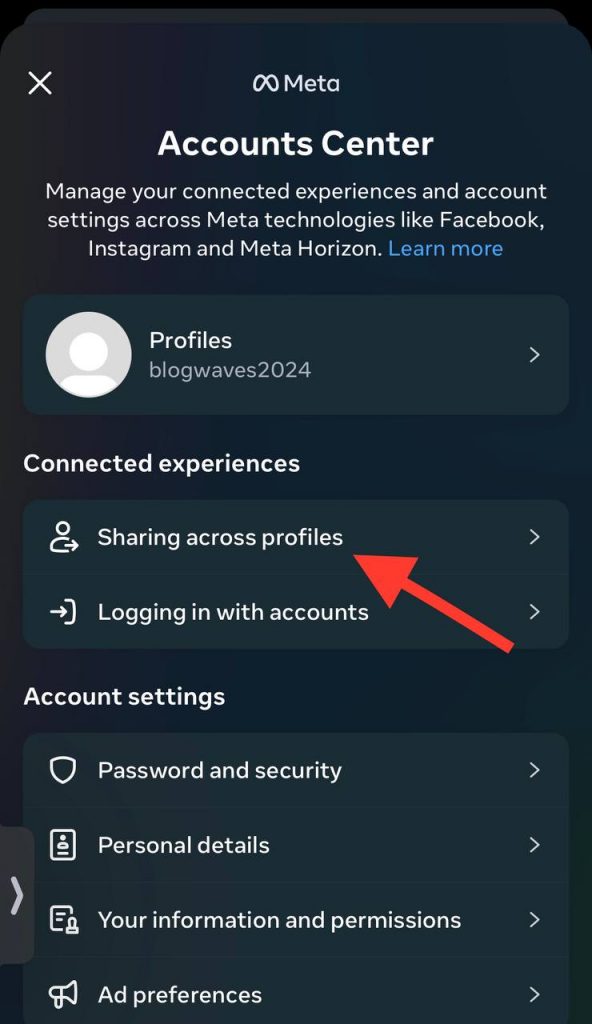 sharing across profiles