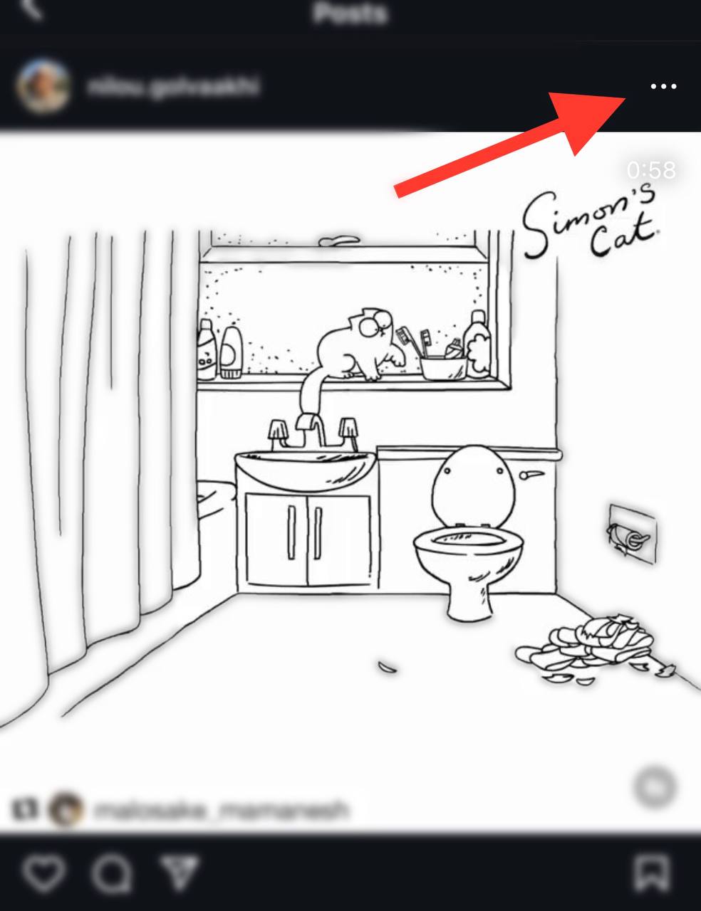 tap 3dot icon above your post