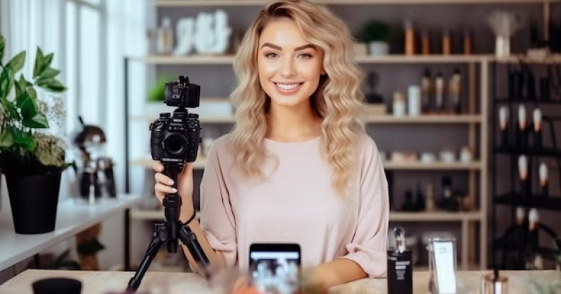 a girl taking video