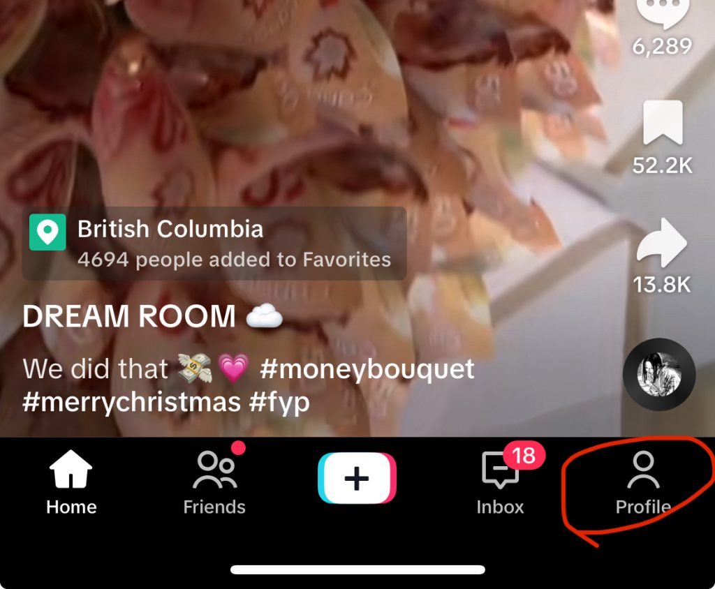 Tap on profile icon