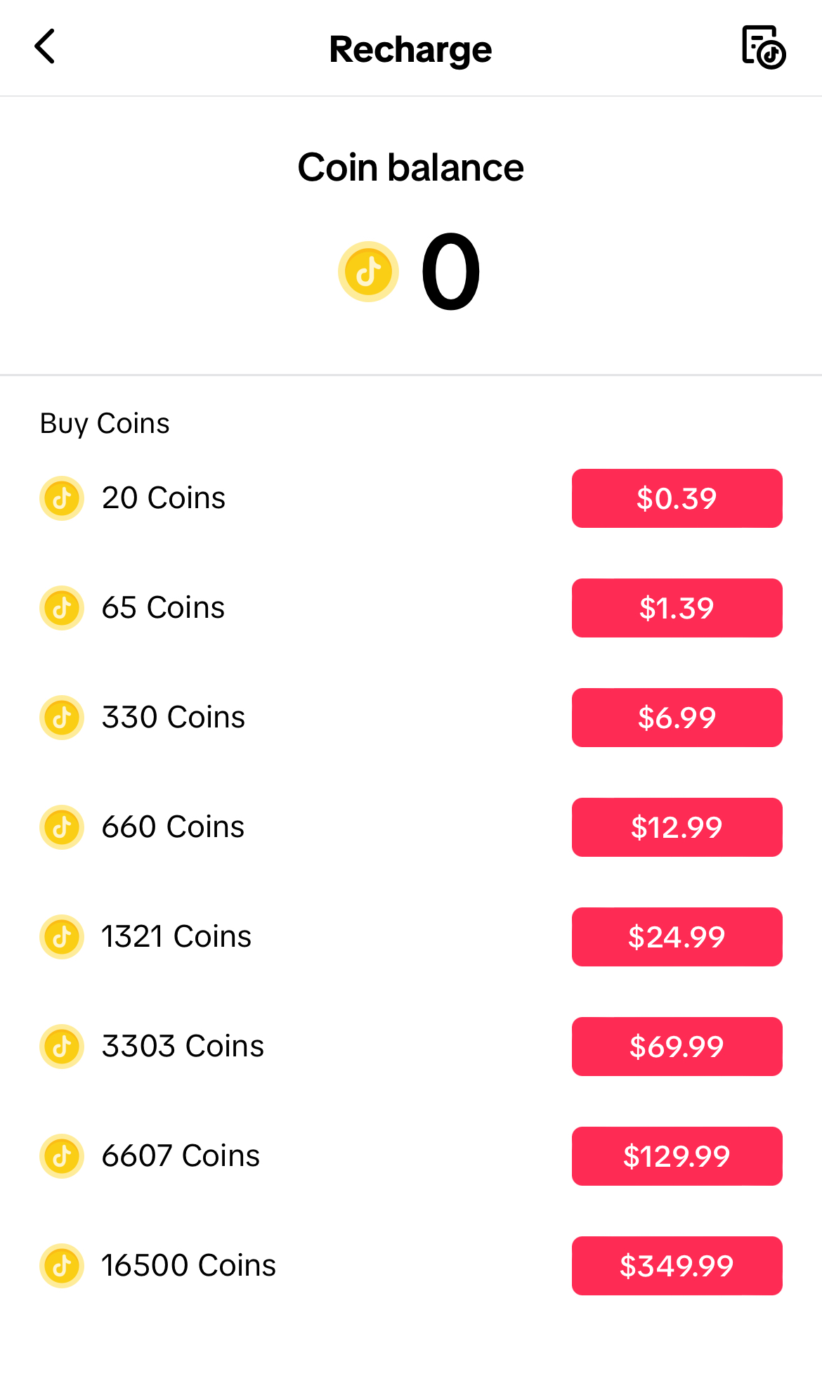 choose from different amounts