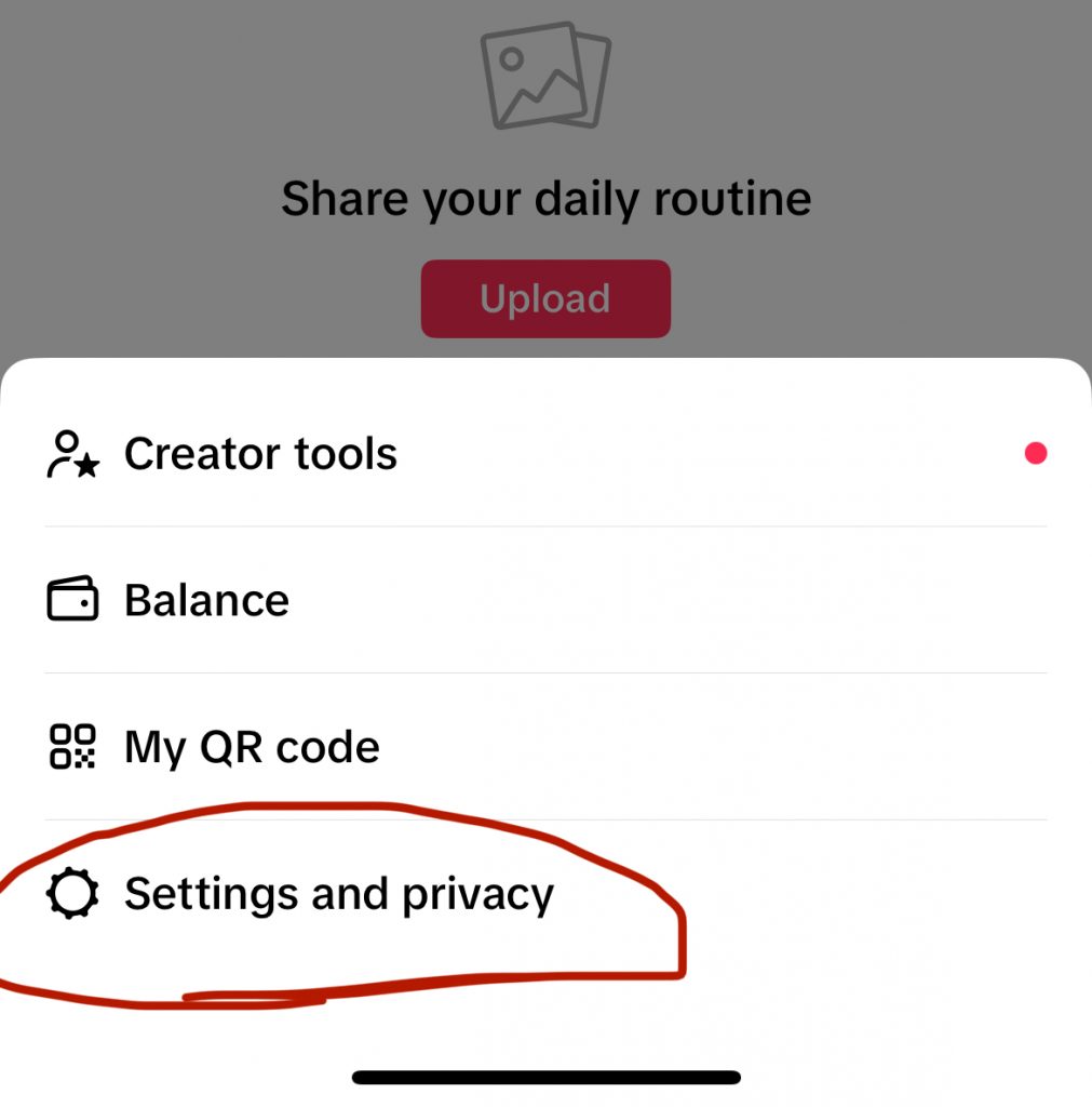 select setting and privacy
