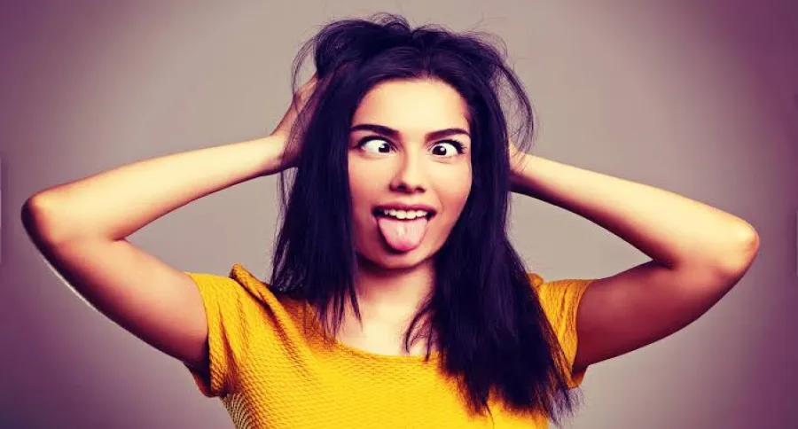 a woman acting crazy