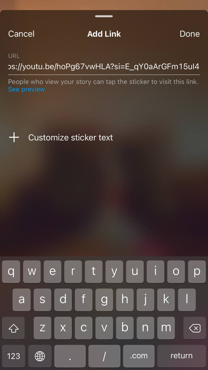 Past the URL