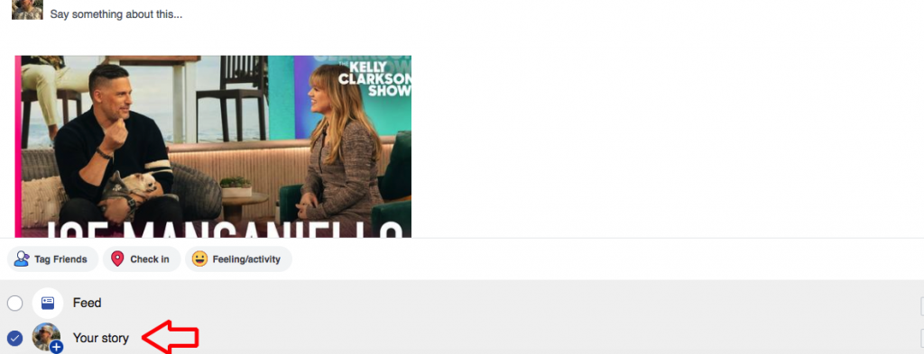 choose story option before posting