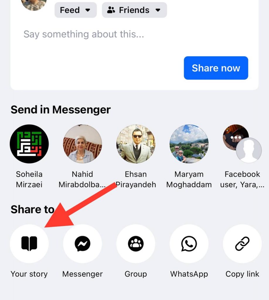 Tap on share option