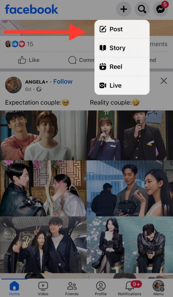create new post on FB