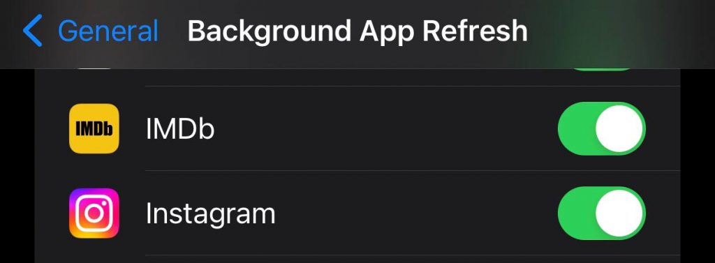 Select IG in background app