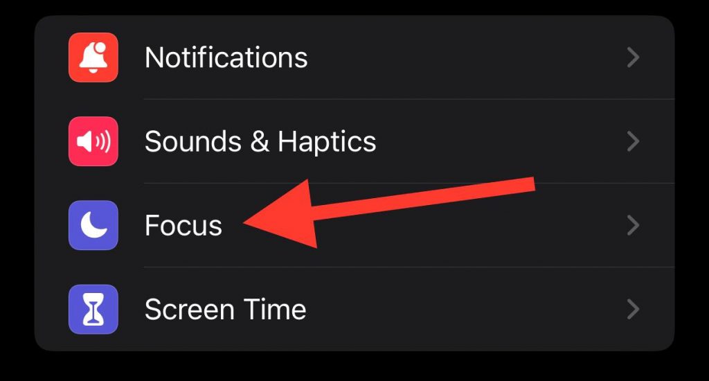 Tap on Focus