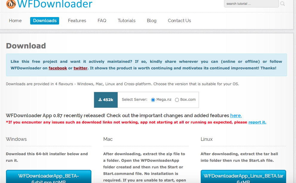 WFdownloader Step 2