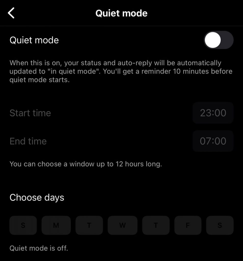 choose notification section