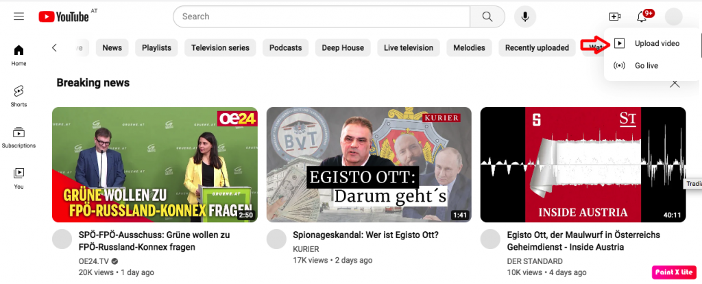 choose upload video