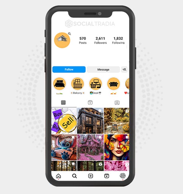 buy Instagram account Home Designing (2.6 k Followers)