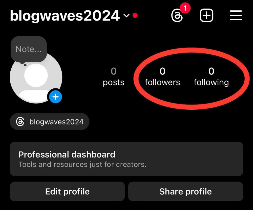 check follower and following count