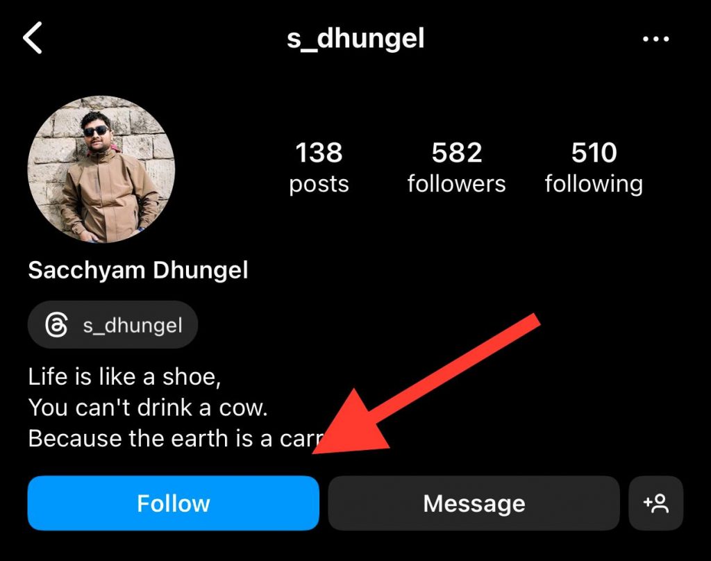 follow the account again