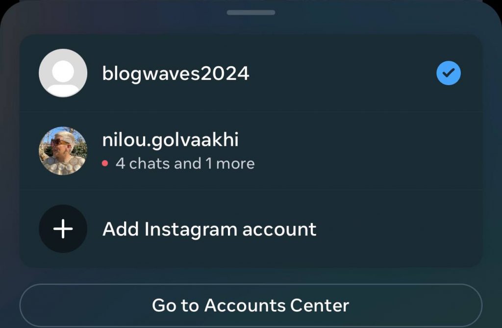 use other IG account