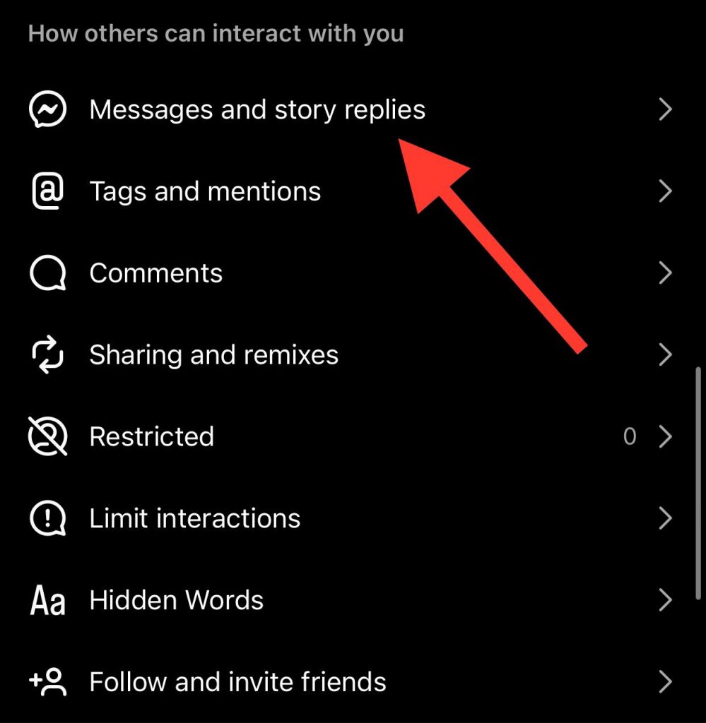 Tap messages and story replies