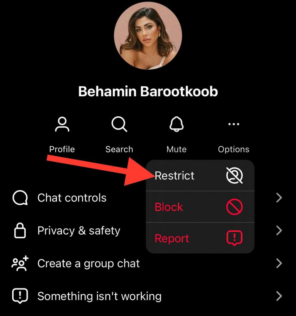 Tap option and restrict
