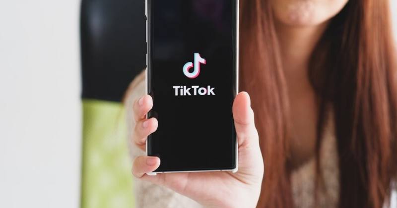 TikTok app on the screen