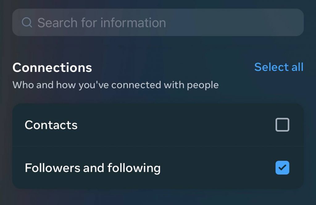 choose followers and following