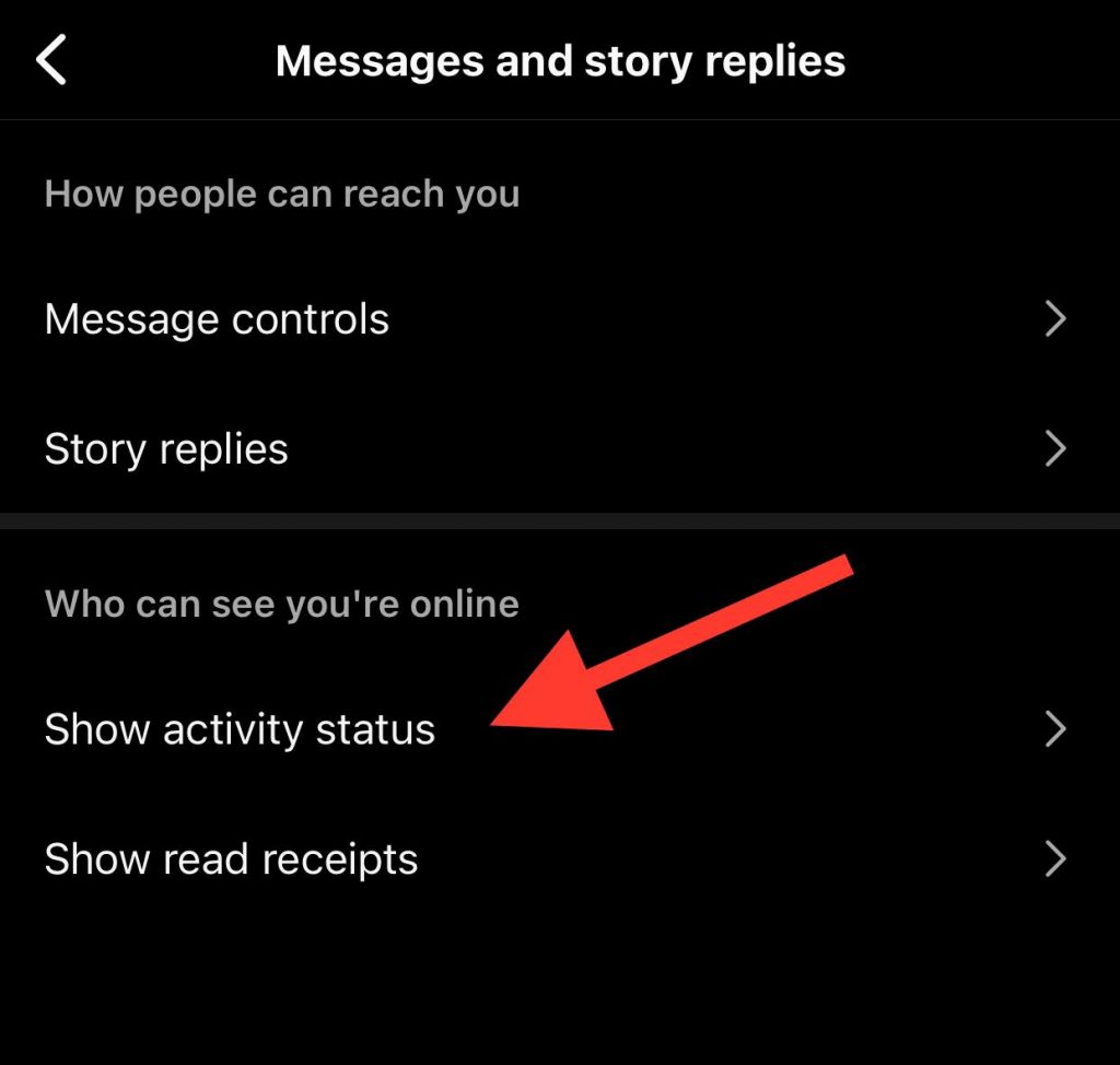 choose show activity status